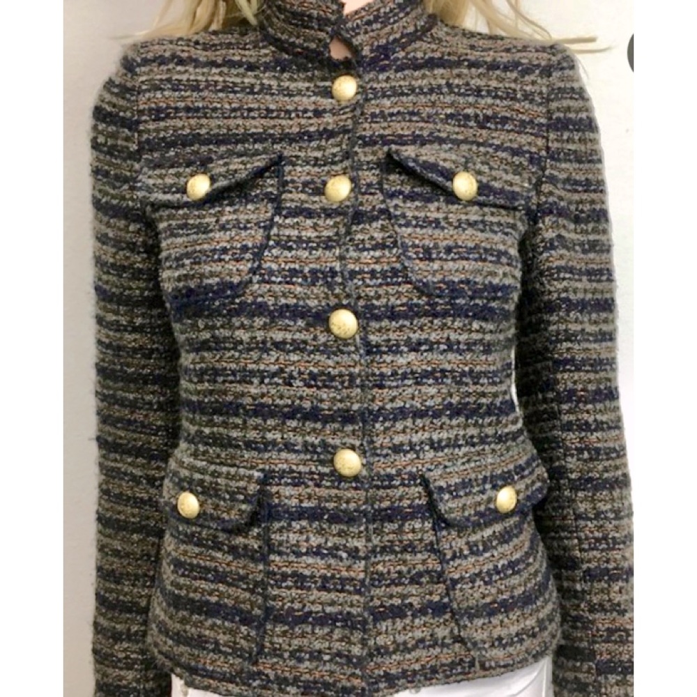 Zara Tweed Buckle Wool blend Jacket Suit